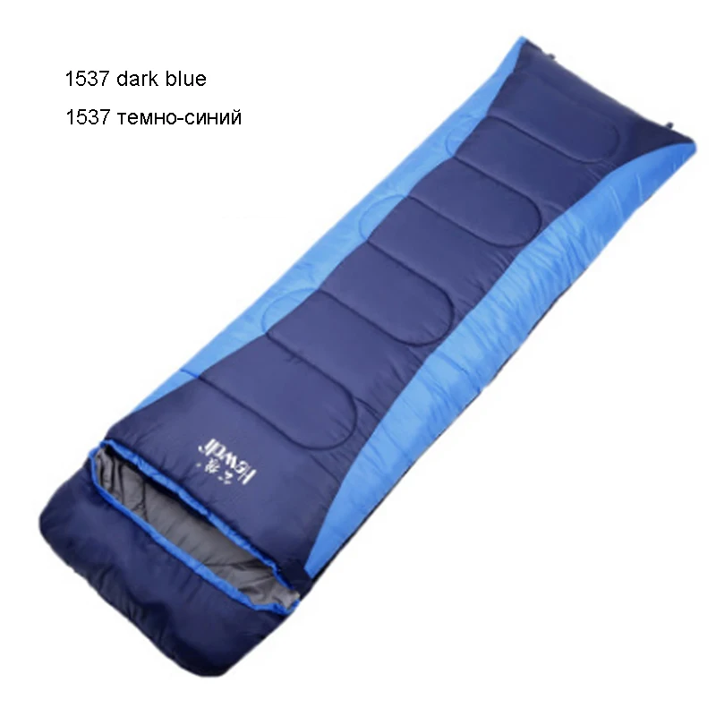1537Dark blue 1.3kg Открытый спальный мешок конверт сшивание спальный мешок весна и осень зима взрослый Кемпинг Хлопок ланч-брейк теплый открытый лагерь - Цвет: 1537Dark blue 1.3kg