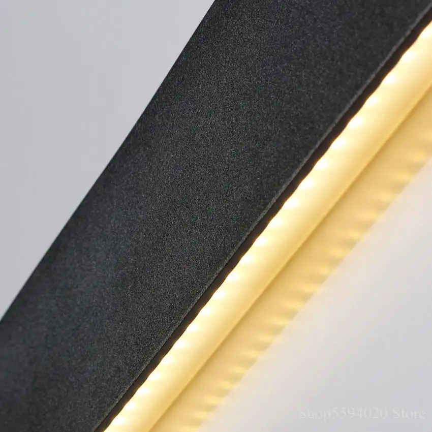 Длинная светодиодная настенная лампа простой черный/белый алюминиевый