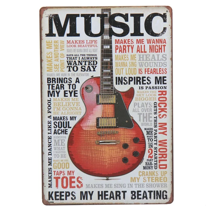 Винтажные металлические ретро-наклейки Жестяная Табличка моя Гиннесс рок гитарная панель плакат Настенный декор живопись 8x12 дюймов H73