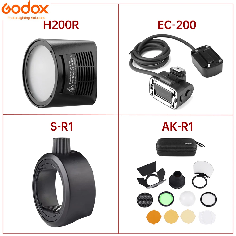 

Удлинительная головка Godox AD200 аксессуар для вспышки EC-200 WITSTRO H200R, отражатель цветовой температуры