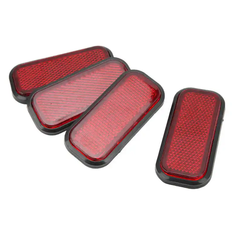 Rectangular Reflector Safety Reflective Sticker Reflective Decal Auto Parts 4pcs for Car Motorcycle
