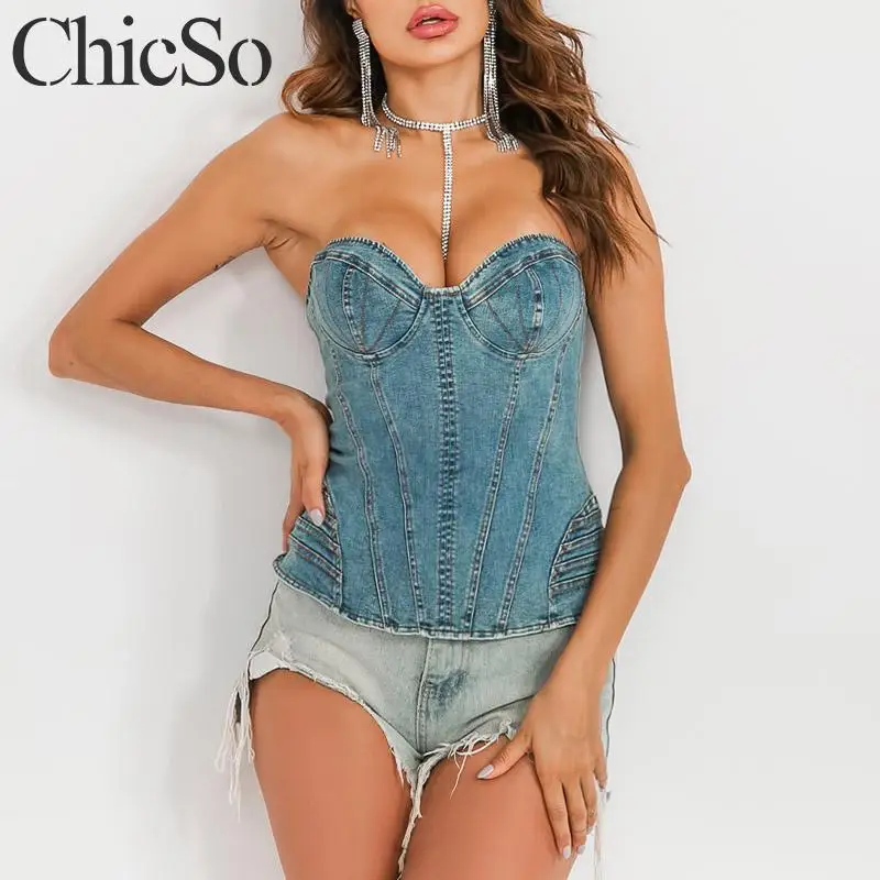 MissyChilli, без рукавов, сексуальный Джинсовый укороченный топ на бретельках, модный, элегантный, облегающий, синий, джинсовый, короткий, укороченный топ, женский, на молнии, для вечеринки, для клуба, топы