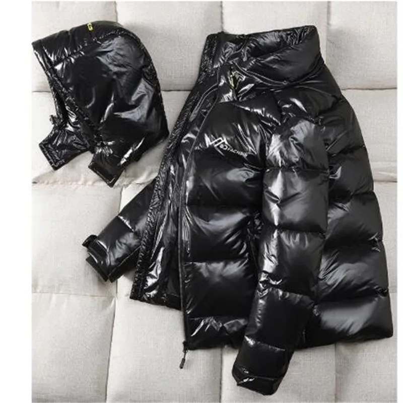 Men's and women's winter down jackets Brand quality coat Short thick warm top Couple Glossy Hooded Clothing YR68