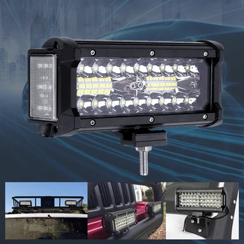 

7-inch 144W Car Spotlight Waterproof Car Headlight Fog Light Four Rows Of Bright LED Ceiling Light Elliptical Lens Light