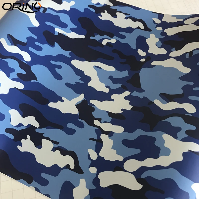 White Blue Camouflage Vinyl Film Sticker-5