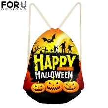 Halloween Jack-O'-Lantern Drawstring Bag for Teenagers Girls Drawstring Backpack Women Package Travel Large Capacity Package