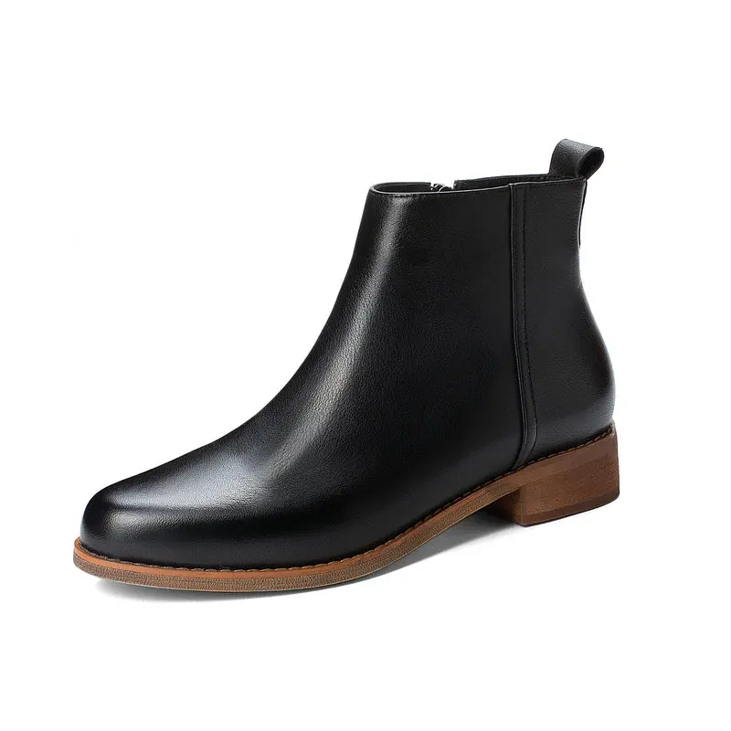 

NEMAONE Genuine Leathe Women Motorcycle Boots Short Autumn Winter Ladies Shoes Woman ankle Boots large size 41 42 43