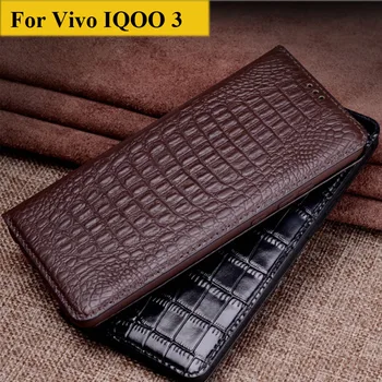 

2PCS Genuine Leather flip Case For Vivo IQOO 3 5G case coque back cases cover For Vivo IQ OO 3 protection fundas Shell IQOO3
