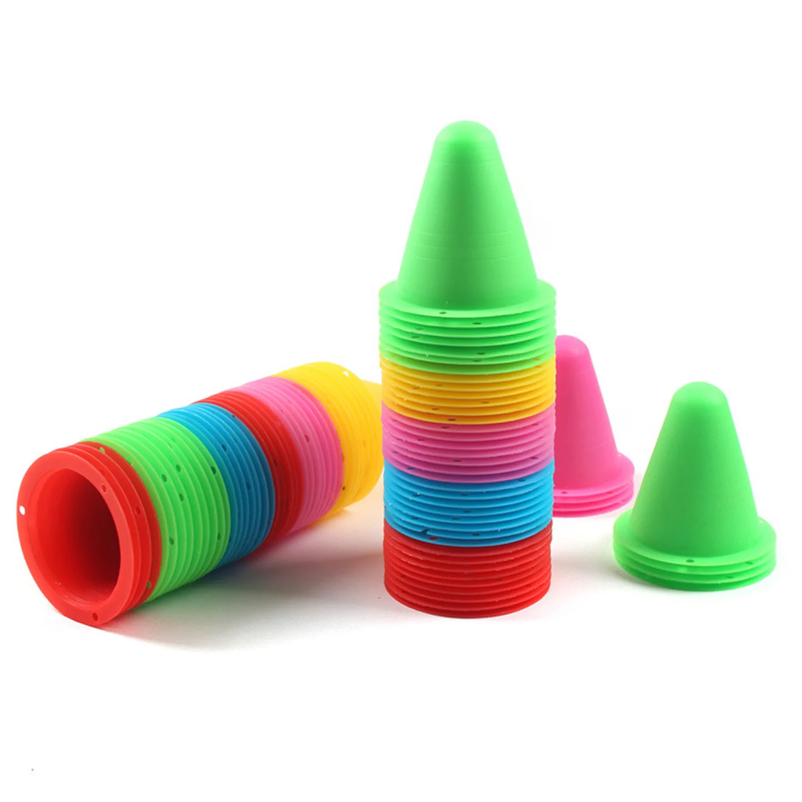 50pcs/lot Skating Marker Cones Roller Football Soccer Cup Speed Training Equipment Slalom Skate Pile Marking | Спорт и развлечения