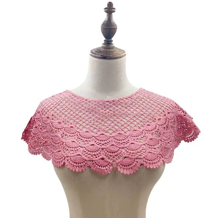 

Modern Embroidered Lace Material Fabric Dress Guipure Collar Trim Applique Sewing Trimmings And Embellishments