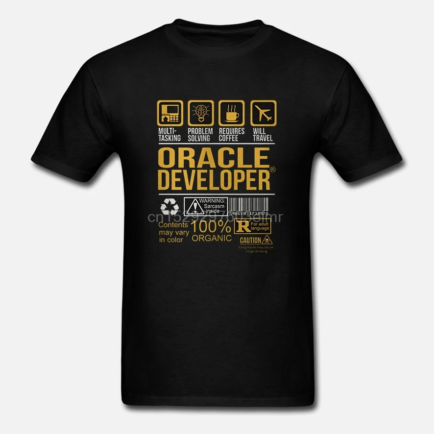 Funny Men t shirt Women novelty tshirt ORACLE DEVELOPER cool T-Shirt |