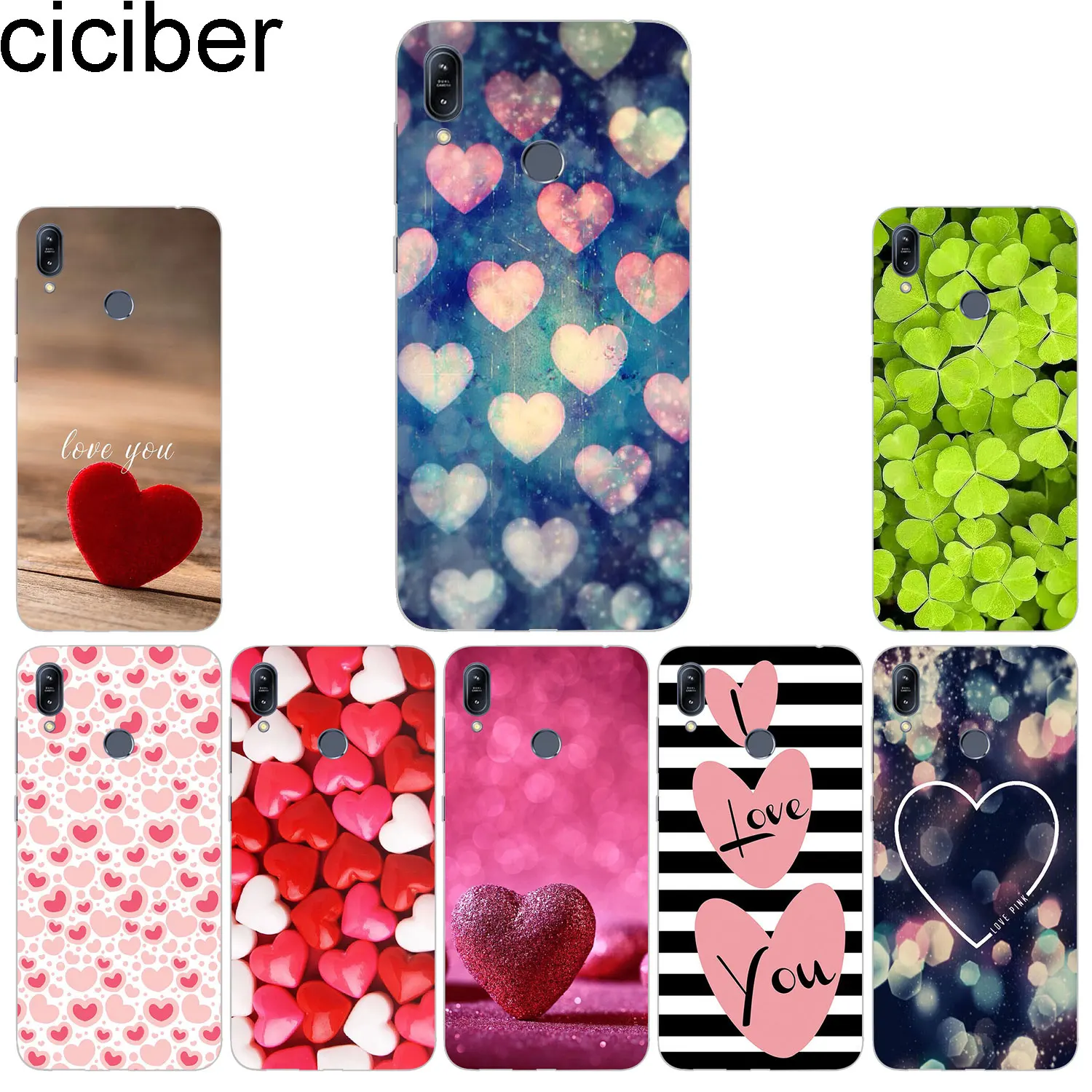 

ciciber Phone Cases For ASUS Zenfone Max Pro (M1) (M2) Case TPU Back Cover ZB601KL ZB602KL ZB631KL ZB633KL ZB555KL Pink Love