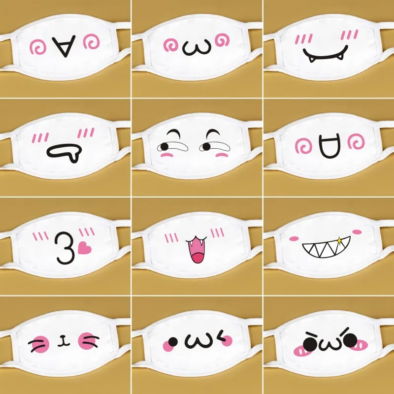 

1PC Cute Cartoon Face Mask Funny Teeth Pattern Unisex Winter Warm Mouth Mask Multi Style