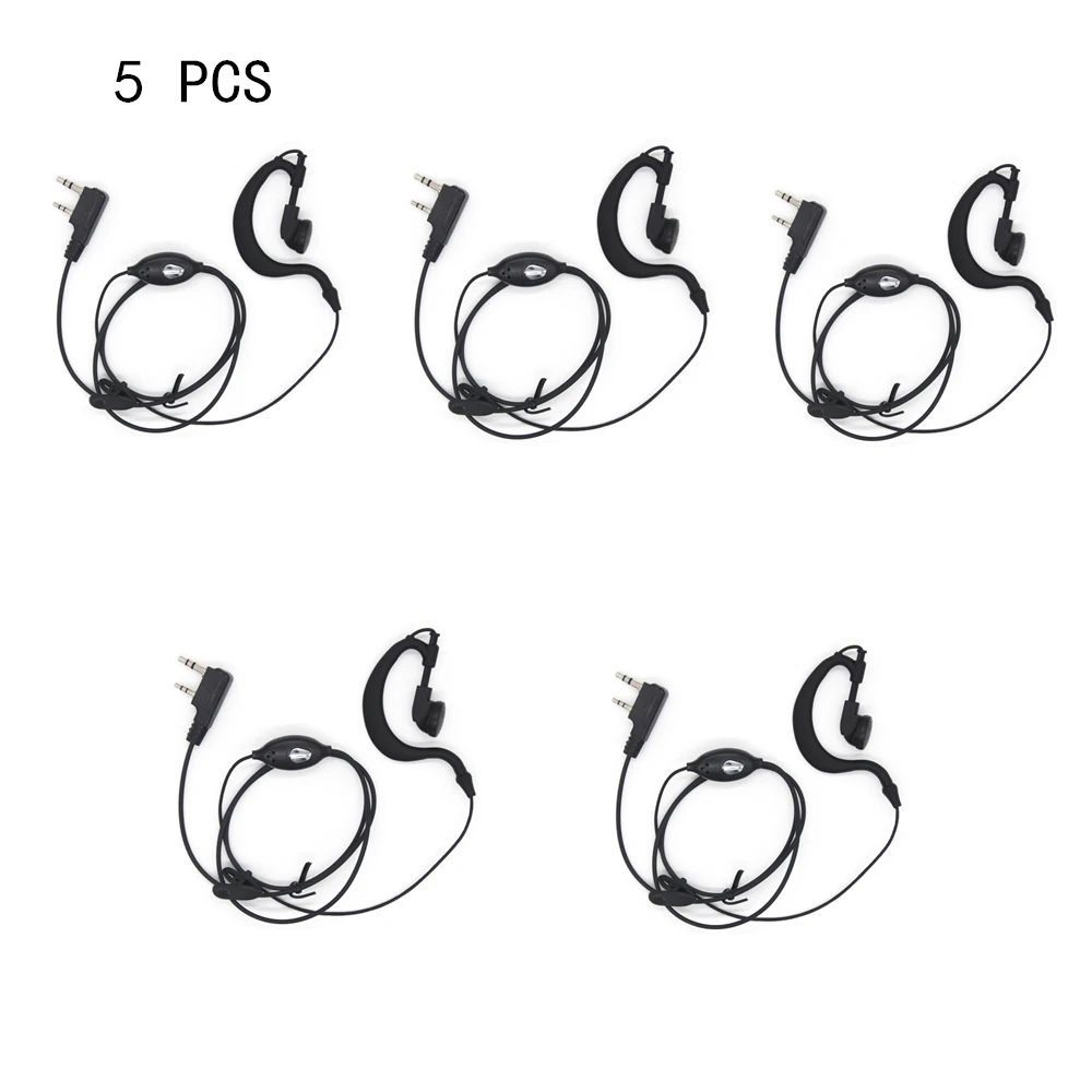 5pcs Ptt Mic Headphone Walkie Talkie Earpiece Baofeng Headset For UV 5R UV 5RE UV 6R BF 888S Kenwood CB Two Way Radio Parts
