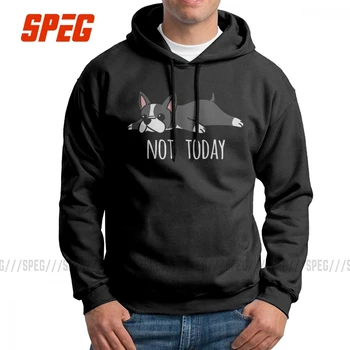 

Man Funny Not Today Boston Terrier Dog Hoodies Classic Cotton Hooded Sweatshirts Funny Pullovers