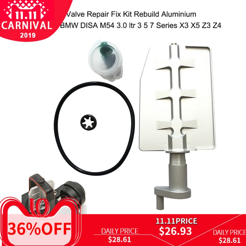 

KKMOON Aluminium Valve Repair Fix Kit Rebuild auto product Fit for BMW DISA 3 5 7 Series X3 X5 Z3 Z4 M54 3.0