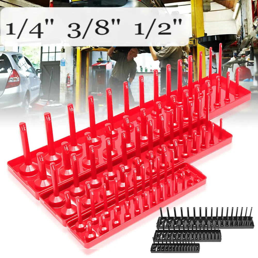 

6pcs Plastic Socket Tray Placing Storing Maintenance Garage Workshop Repair Loosening Adapter Storage Holder