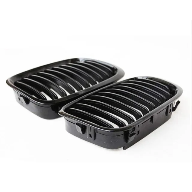 Glanz schwarz Front Niere Kühlergrill Lamellen Stil Grill für Für BMW E46 4  tür 1998 1999 2000 2001 Auto styling - AliExpress