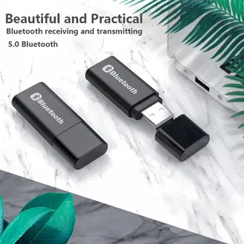 

Bluetooth Receiver HandsFree 3.5mm USB Dual Output Audio BT5.0 Stereo Car Kit Transmitter Music Wireless Adapter A2DP