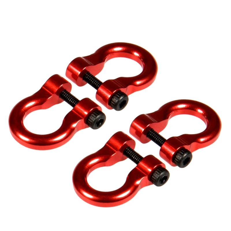 

4 Pcs Aluminum Tow Shackle,for 1/10 Scale TRX-4 Crawler Car,Metal Front and Rear Anti-Collision Towing Hook Trailer Buckle