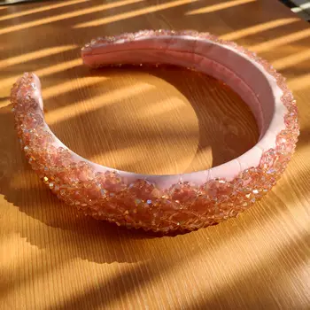 

Flatfoosie Handmade Pink Beaded Headbands For Women Girl Hair Band Fashion Elegant Pearl Headband Wedding Hair Accessories