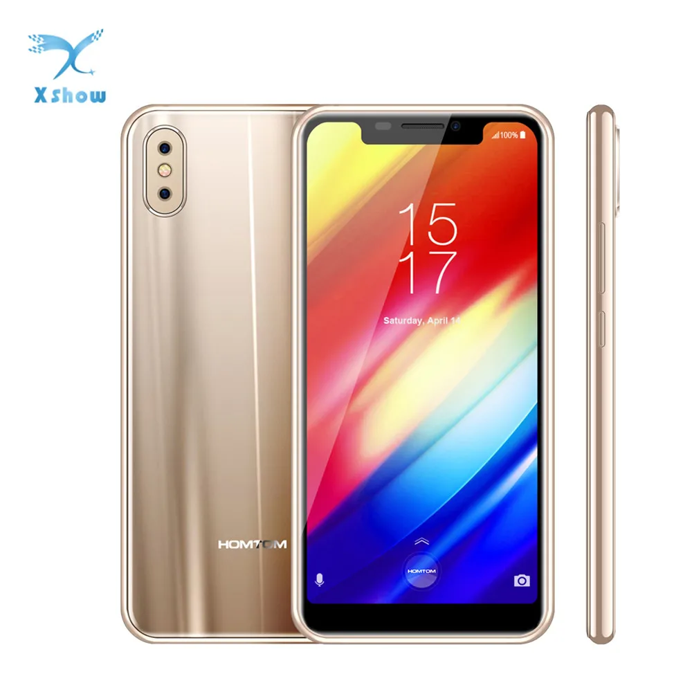 Original HOMTOM H10 Smartphone Android 8.1 Octa Core 4GB 64GB 3500mAh 16MP+2MP Rear Camera Side Fingerprint Mobile phone