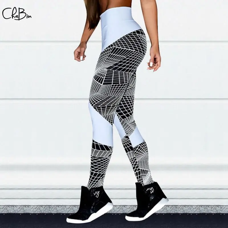 

New 2019 Women Hot Yoga Pants Geometric Sport Leggings Push Up Tights Gym Exercise High Waist Fitness Running Athletic Trousers
