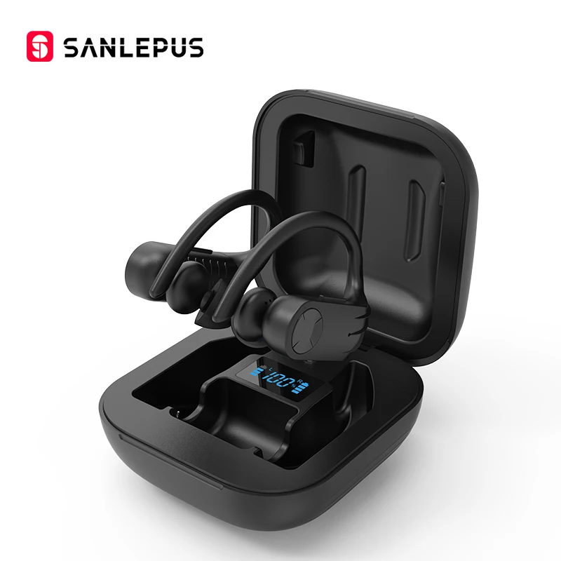 TD08 With Led SANLEPUS Bluetooth наушники со светодиодным дисплеем, беспроводные наушники TWS 5,0, стерео наушники с микрофоном, водонепроницаемая гарнитура с шумоподавлением - Цвет: TD08 With Led