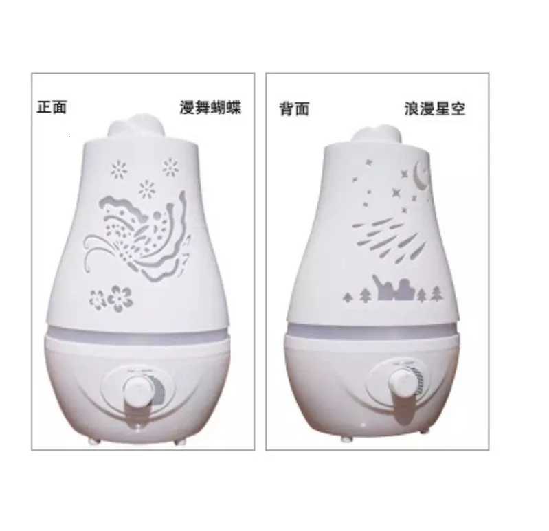 

2019 Aromatherapy diffuser home office carve design ultrasonic air humidifier hollow LED lights with dual nozzles