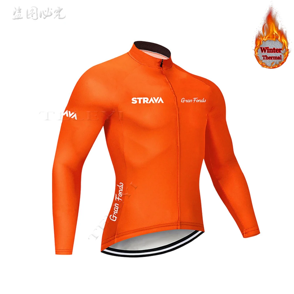 STRAVA Зимняя Термальная флисовая велосипедная Джерси с длинным рукавом mtb велосипедная одежда велосипедная куртка одежда для мужчин велосипедные топы