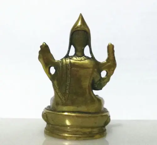 Бронзовая статуэтка Будды Тибета из латуни Tsongkahpa Guru