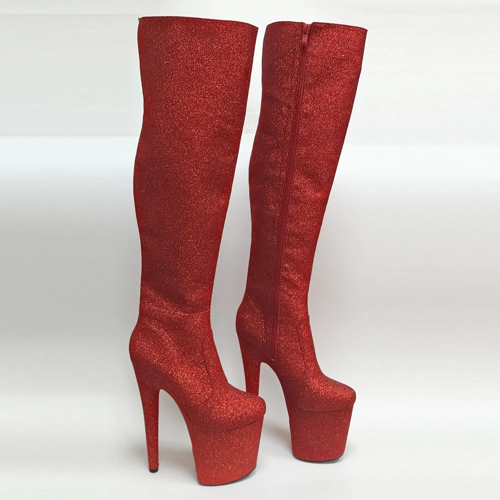 glitter platform boots