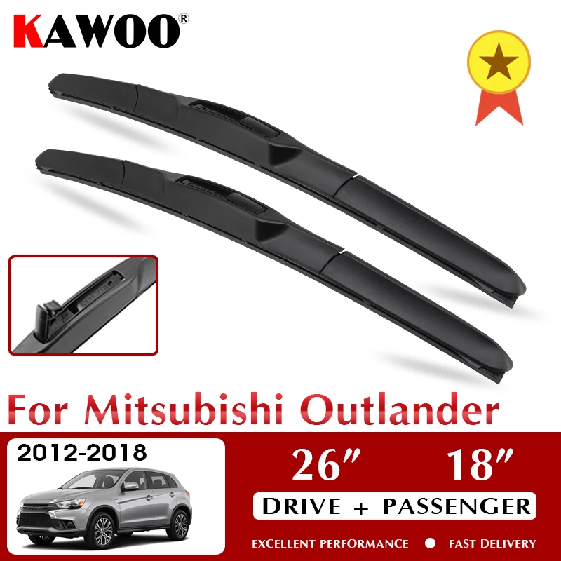 

KAWOO Wiper Car Wiper Blades For Mitsubishi Outlander 2012-2018 Windshield Windscreen Front Window Accessories 26"+18" LHD RHD