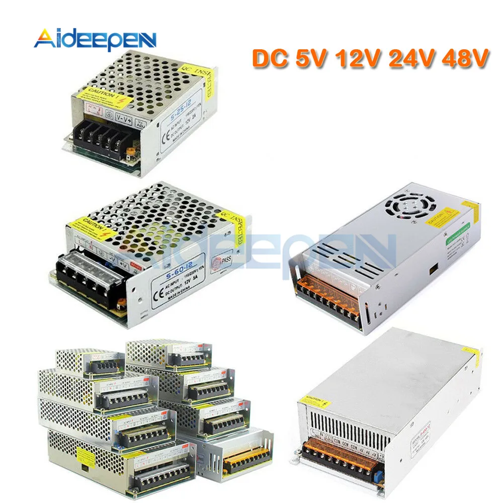 DC 5V 12V 24V 48V 20W 25W 36W 48W 72W 120W 180W 240W 360W 480W 500W 720W 1000W импульсный источник питания трансформатор переменного тока DC