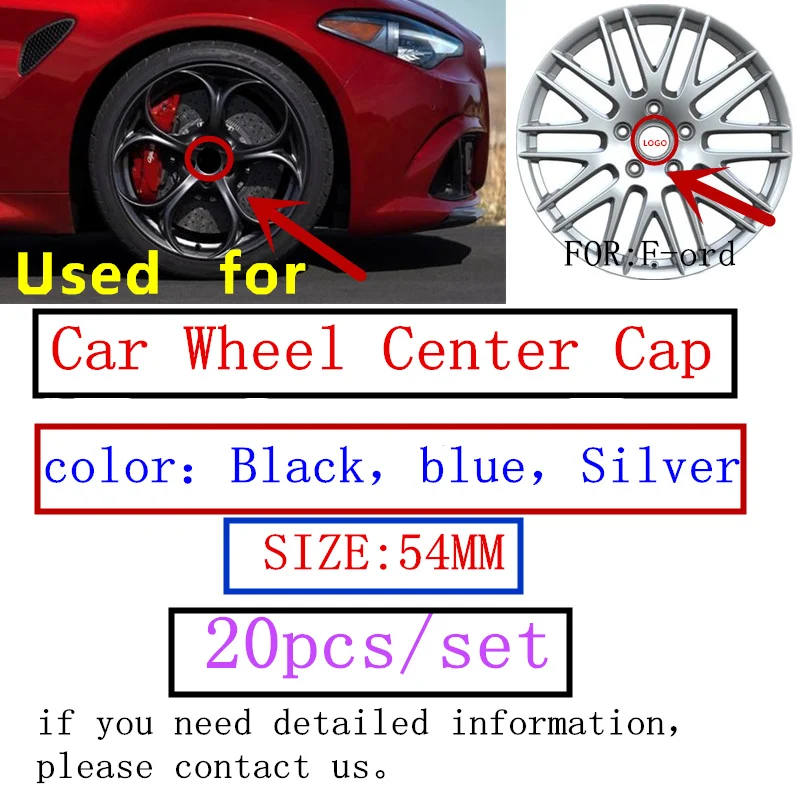

20pcs 54mm Car Wheel Center Caps rim hub Covers Emblem Logo Badge FOR ford Fiesta Focus Fusion Mondeo decorative Sticker