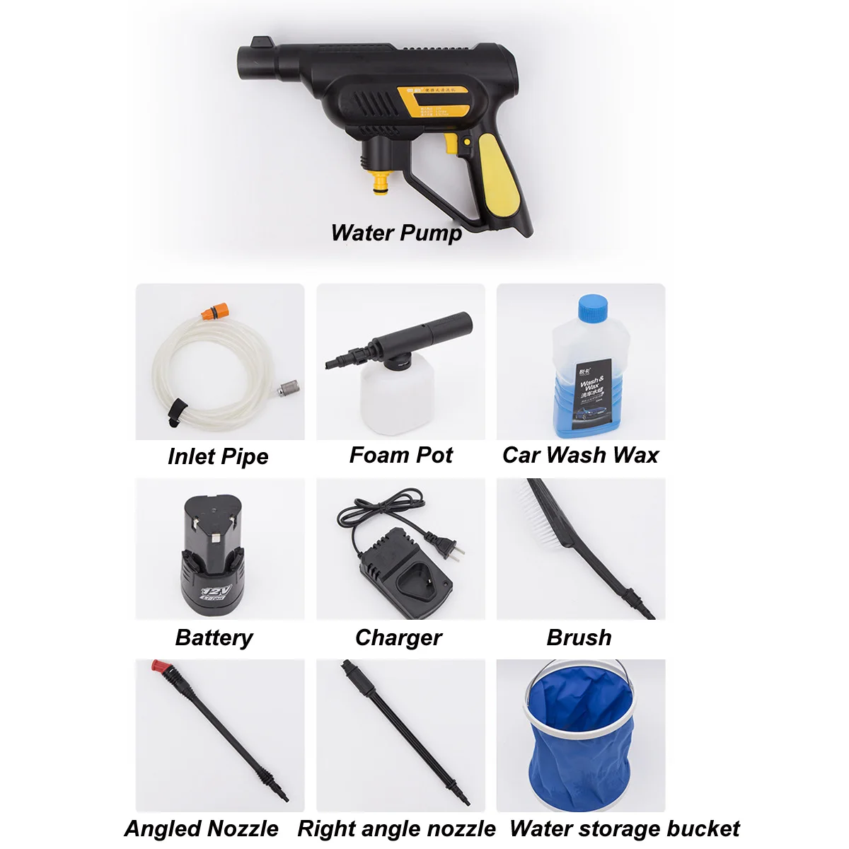 

12V High Pressure Car Electric Cordless Washer Wash Pump Set Portable Car cleaner Machine Auto washing machine Kit W/Battery