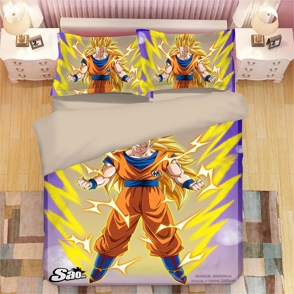 3D «Драконий жемчуг зет постельное белье набор сын Goku vegeta пододеяльники, наволочки для подушек, драконий жемчуг одеяла постельные принадлежности Постельное белье