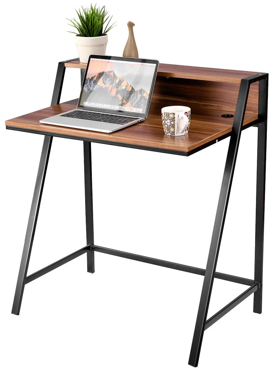 

Costway 2 Tier Computer Desk PC Laptop Table Study Writing Home Office Workstation