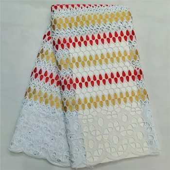 

Nice lace fabric series Africa embroidery African Cotton voile lace fabric NCH70(5yards/lot) multi color
