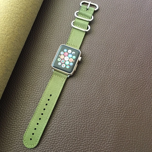 Новинка, тканый нейлоновый ремешок для apple watch 5, 4, 3, 2, 1, 42 мм, 38, 40, 44 мм, браслет, ремешок на запястье, аксессуары для iwatch - Цвет ремешка: Army green