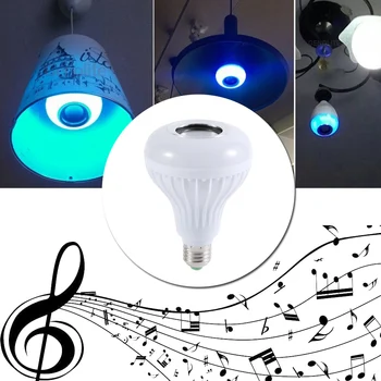 

Smart RGB RGBW Wireless Speaker Bulb Music Playing Dimmable LED Bulb Light Lamp with 24 Keys Remote Control