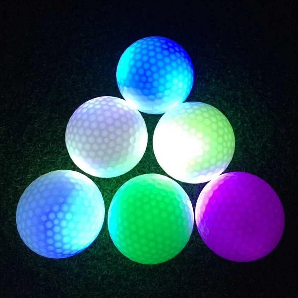 Synthetic Rubber Golf LED Luminous Ball Often Bright Ball Suitable For Night Use Multi-color Optional Wholesale