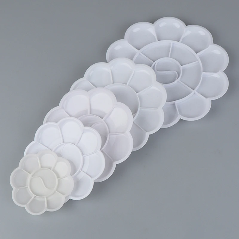 4 Size Palette Art Alternatives Paint Plastic Palette Supply White Watercolor Pigment Tray painting supplies