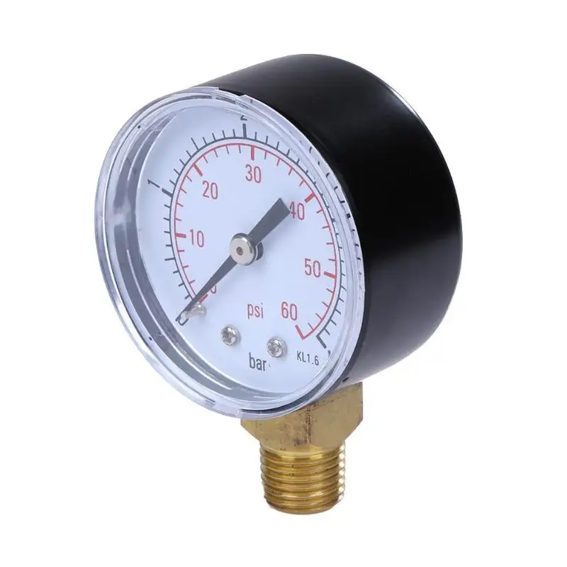 50 мм Манометр фильтр для бассейна давление воды циферблат гидравлический манометр manometre pression 1/" BSPT Резьба 0~ 60psi 0~ 4bar