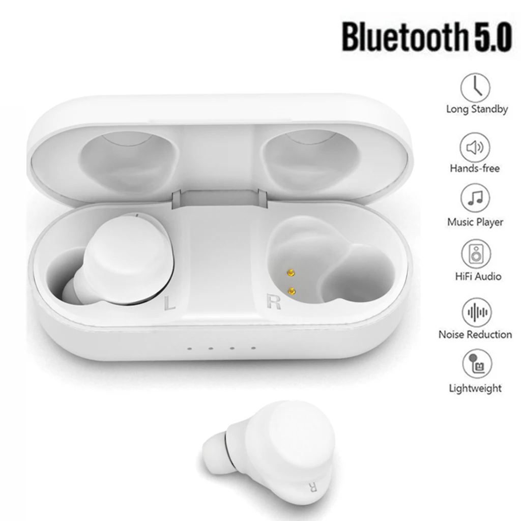 Bluetooth 5.0 Headphones A5 TWS Wireless Earphones Bluetooth Compatible with Most Bluetooth-Enabled Devices Stereo Headphone