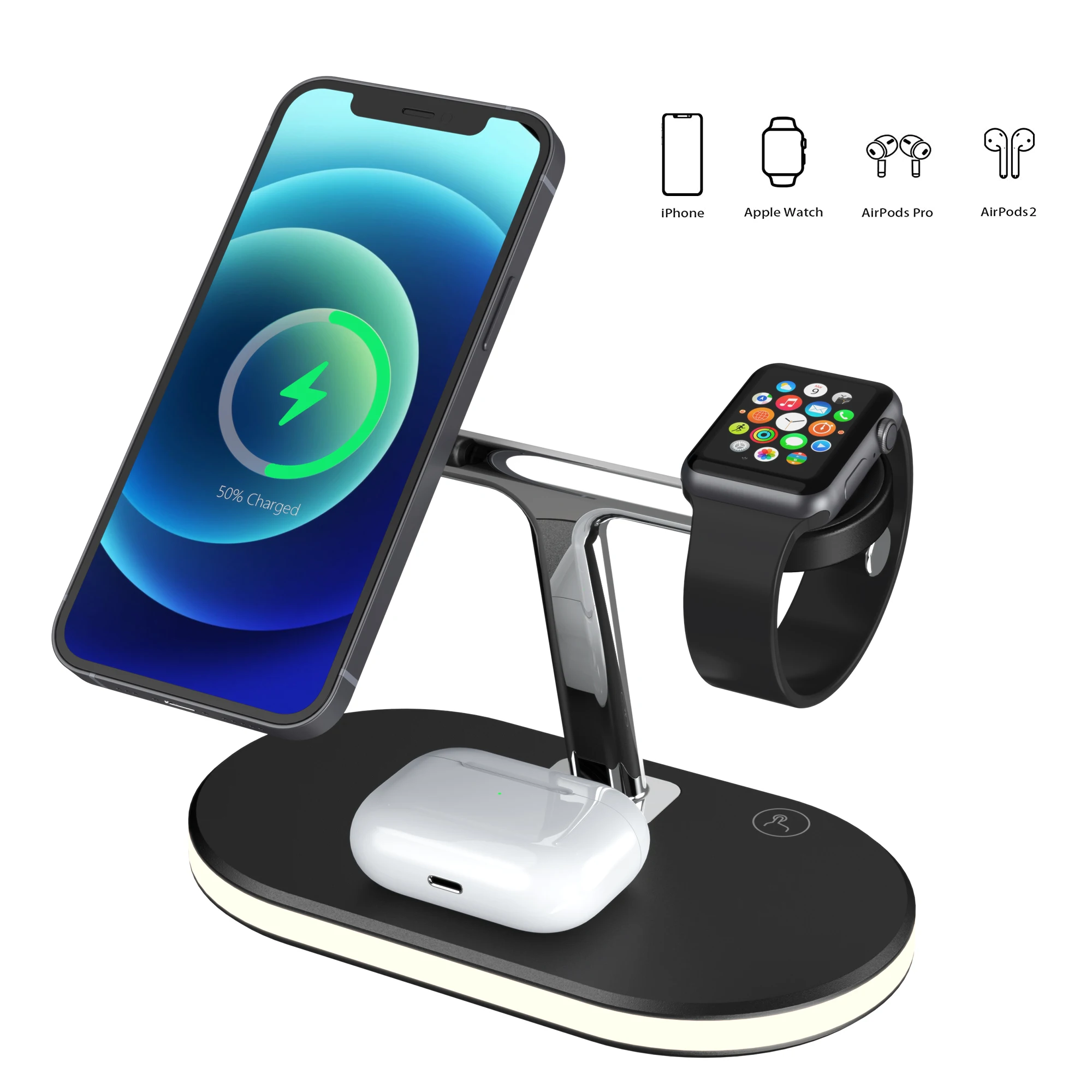 usb c 30w 3 In 1 Magnetic Fast Wireless Charger For iPhone 13 12 ProMax Chargers 15W Wireless Charging Dock Stand For Apple Watch Charging 65 w charger