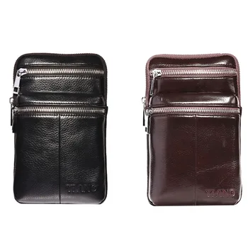 

LJL-YIANG Men's Leather Crossbody Bag Shoulder Bag Belt Belt Bag Mobile Phone Bag Case Wallet
