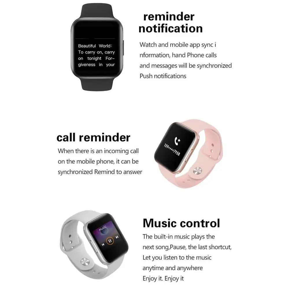 

P8 Full Touch Screen Smart Watch Heart Rate Bracelet Long Standby Time Full Touch Screen Smart Bracelet