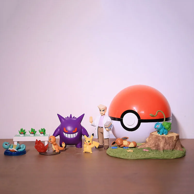 Cartoon Pokemon Dr. Oki Ash Gengar Bulbasaur Pikachus Action Figure Decorazione Pokemon Charmander Squritle Figure Anime Regalo