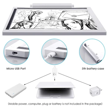 

Light Box Drawing A4 Tracing Board Multi-Function Copying Station Battery-Powered USB Powered Copy Board